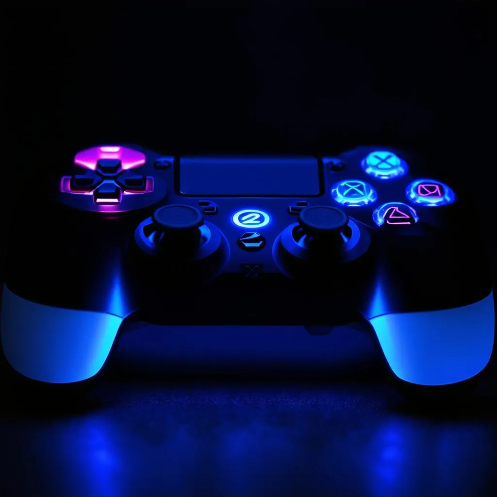 Gaming controller on a dark background