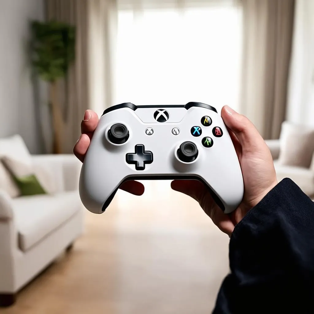 Tay cầm Xbox Controller trên tay người dùng