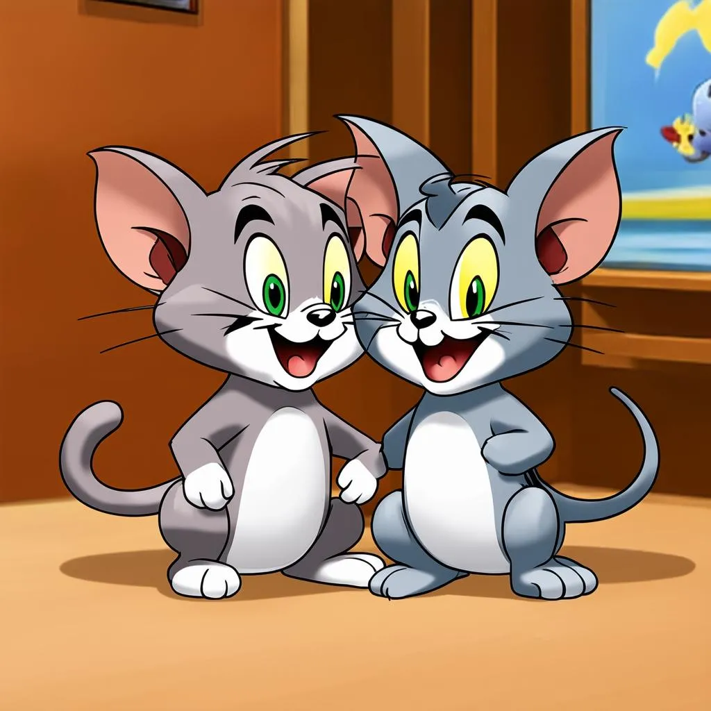 Tom và Jerry cùng nhau chơi game