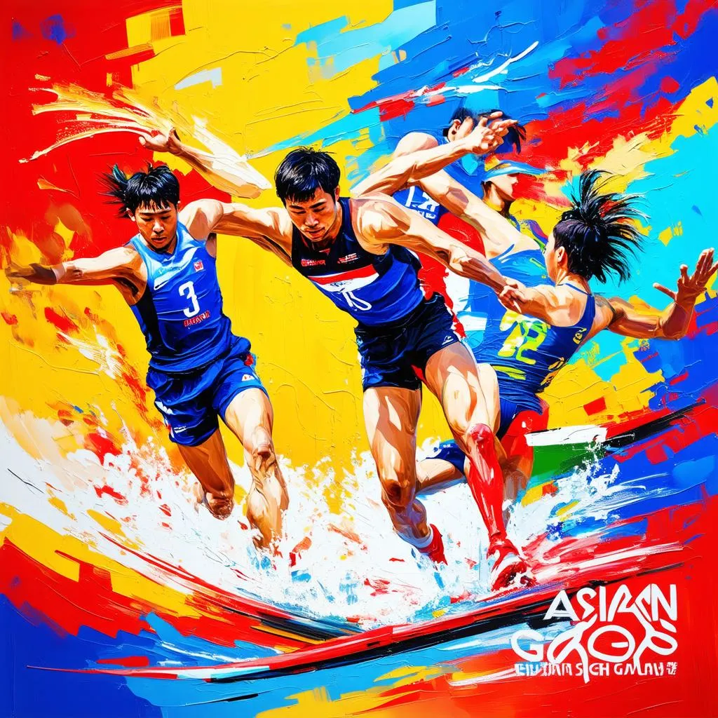 Tranh cuốn Asian Games