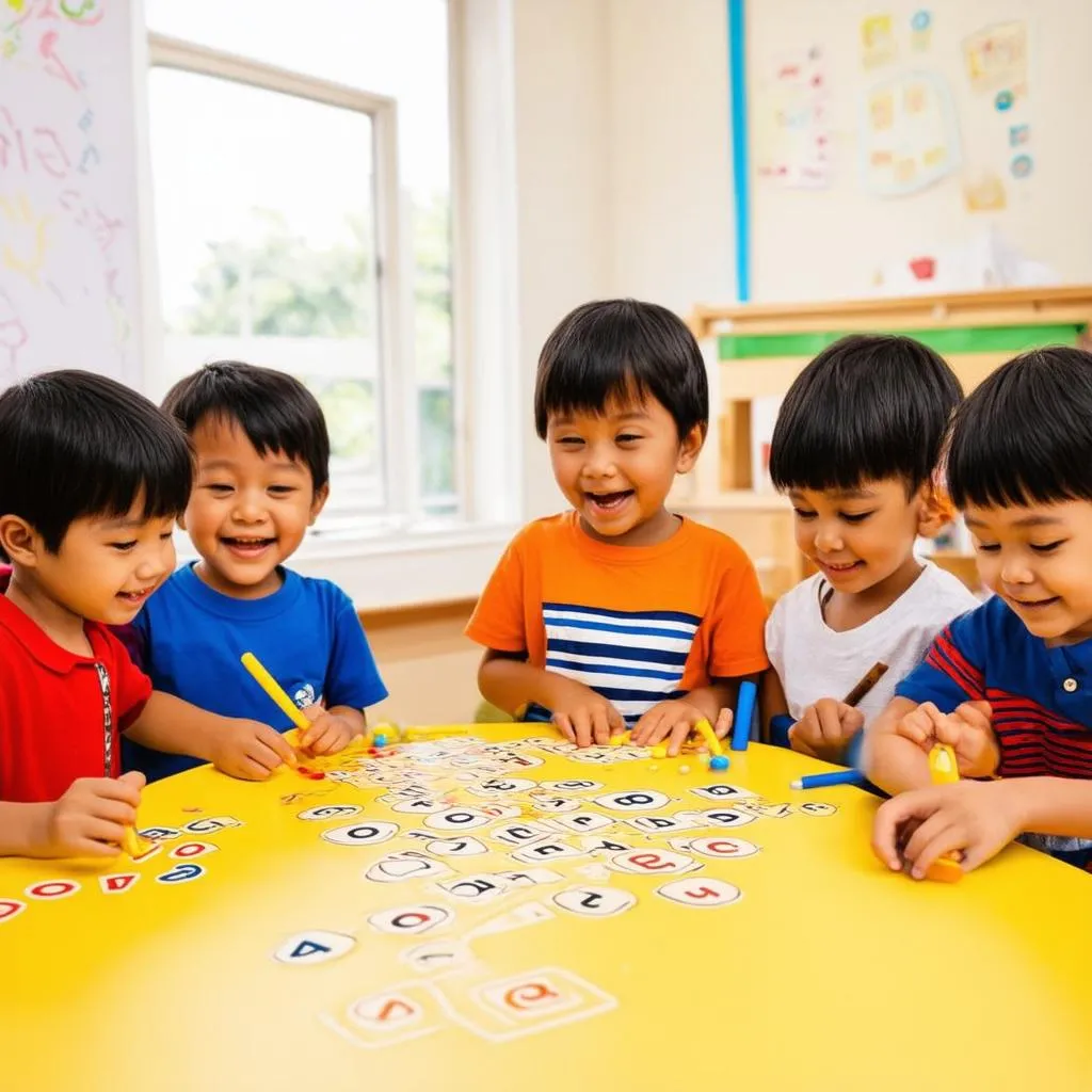 trẻ em vui chơi với ABC games