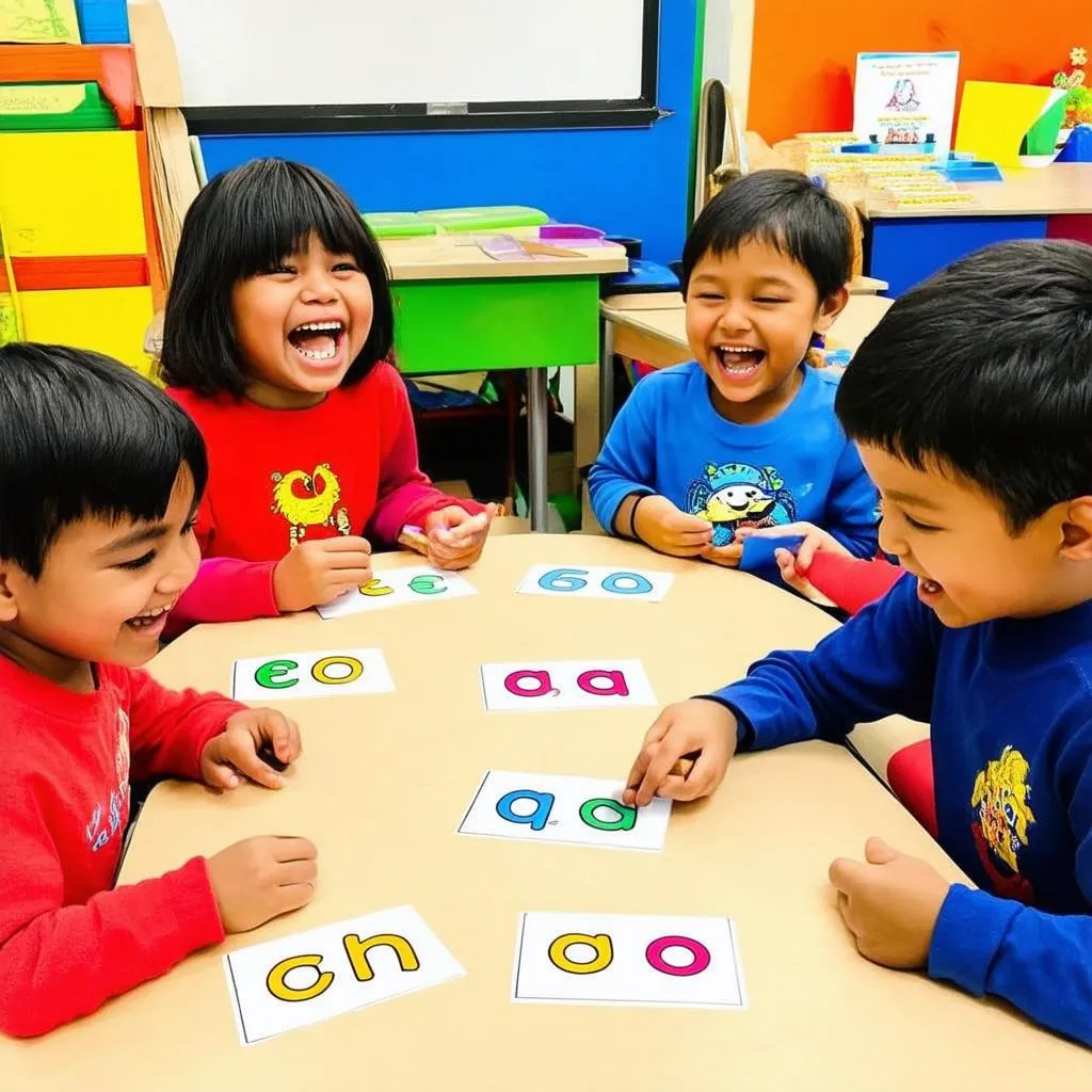 Trẻ em vui chơi với phonics