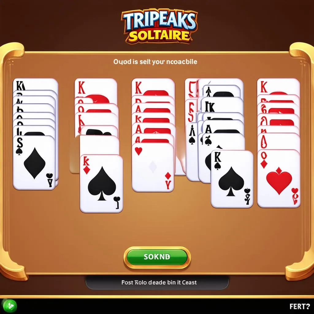 Giao diện trò chơi Tripeaks Solitaire