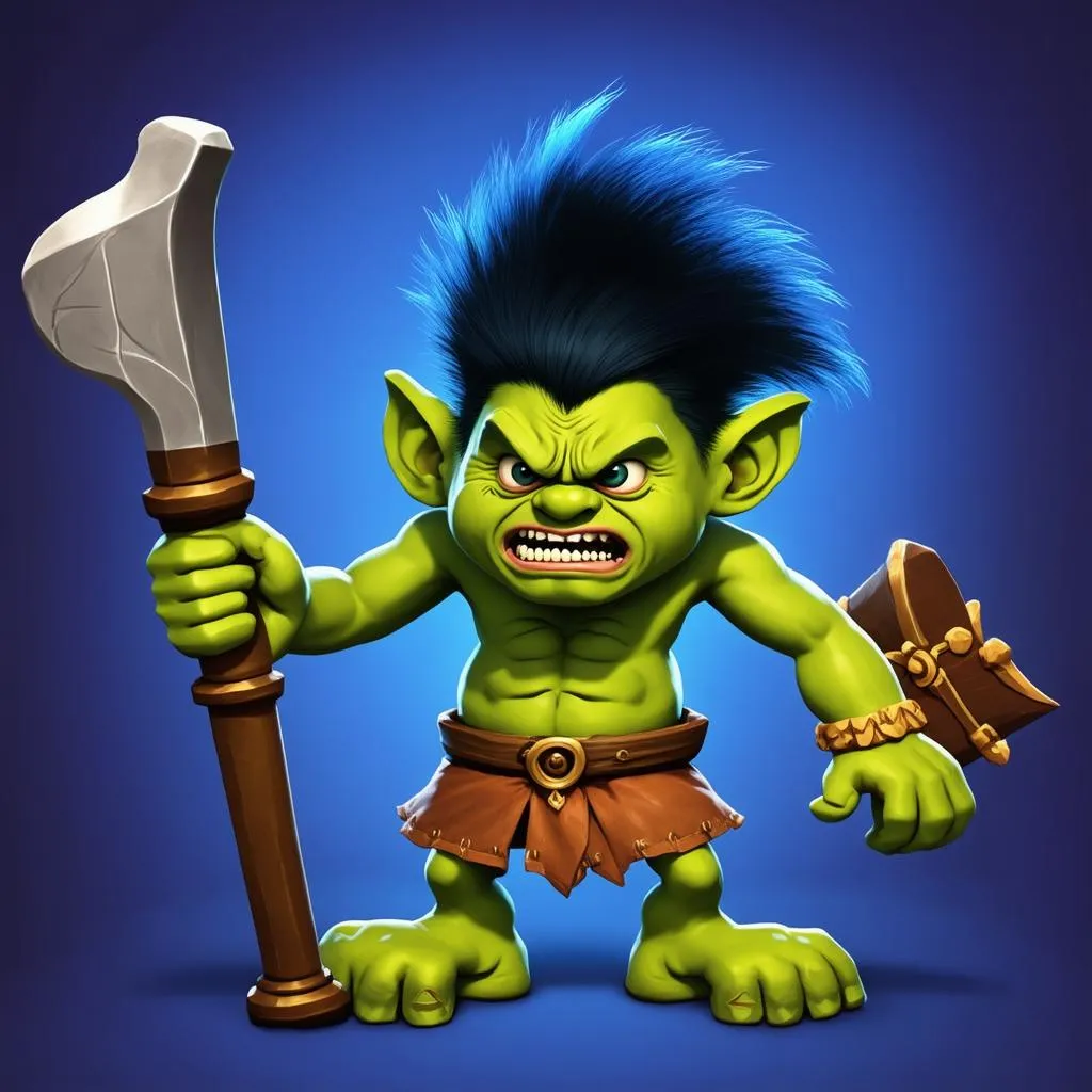 Hình ảnh một Troll character trong game với vẻ ngoài hung dữ