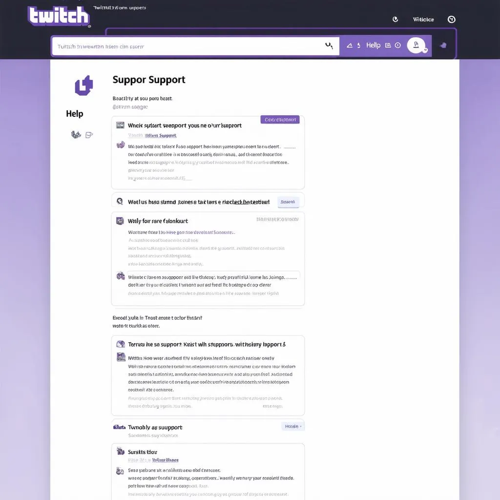 Trang web hỗ trợ của Twitch