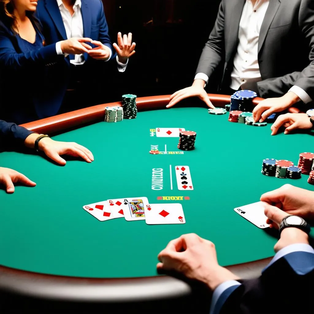 Ván bài poker giữa các tay chơi