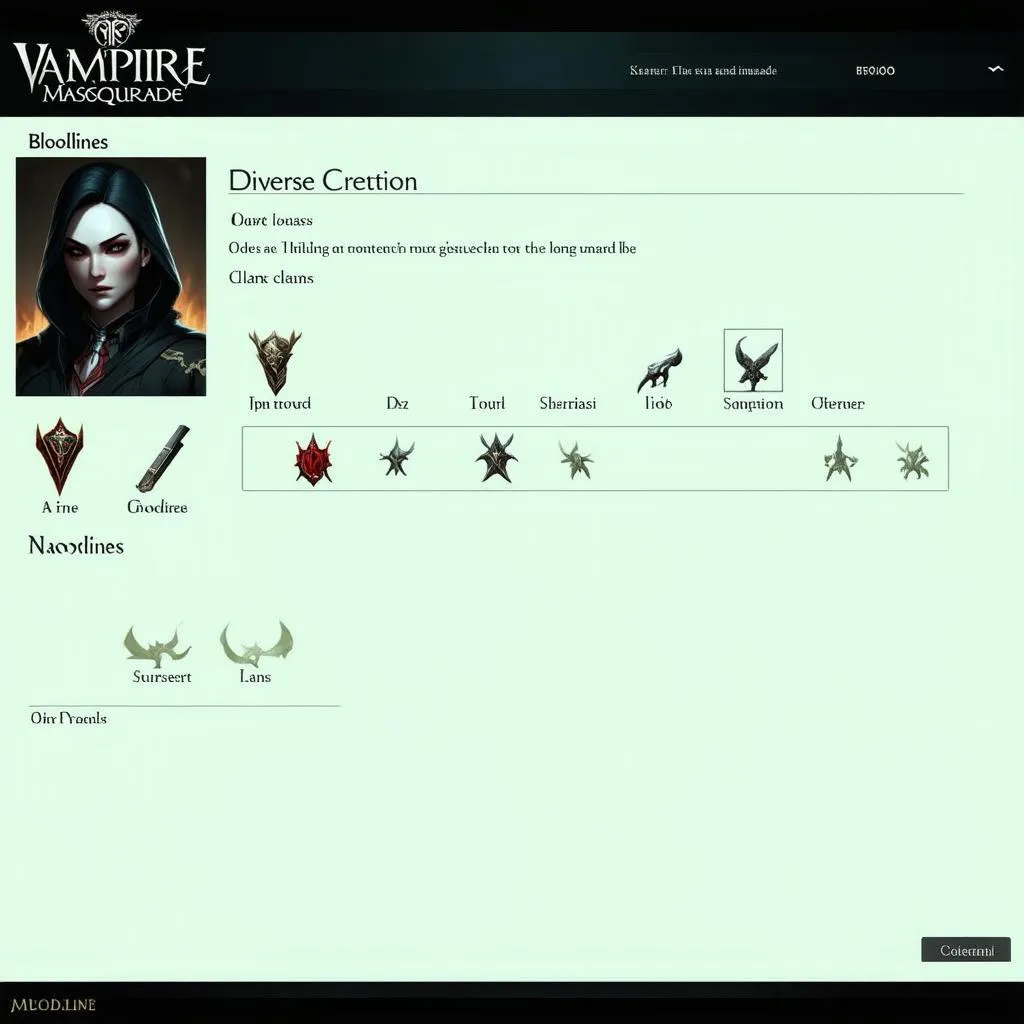 Vampire: The Masquerade - Bloodlines character selection