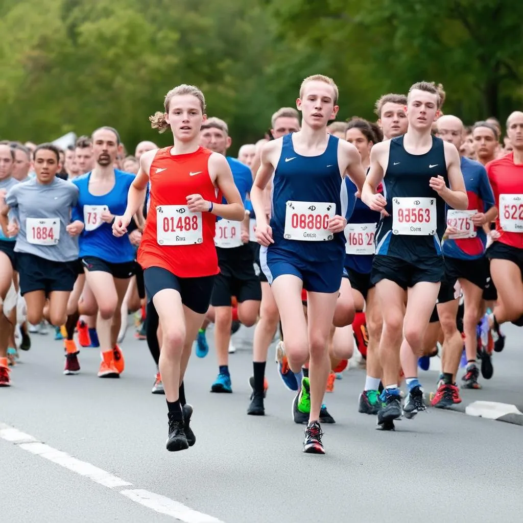 Vận động viên trẻ chạy marathon