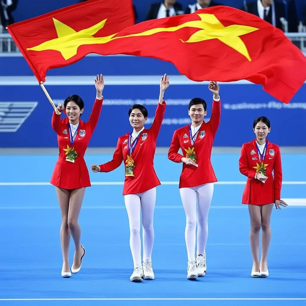 Vận động viên Việt Nam tại lễ khai mạc SEA Games 32