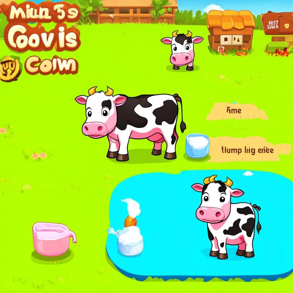 Game vắt sữa bò dễ thương