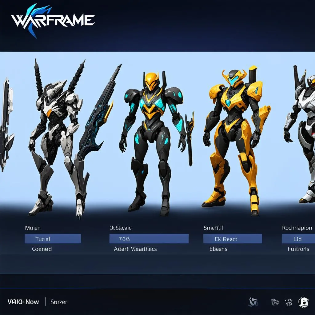 Warframe Selection Screen