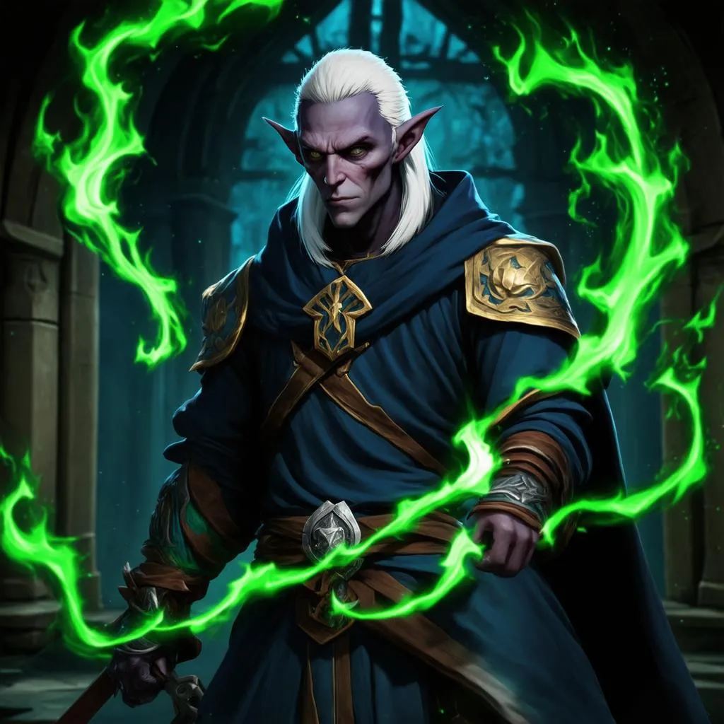 Warlock sử dụng phép thuật trong dungeon