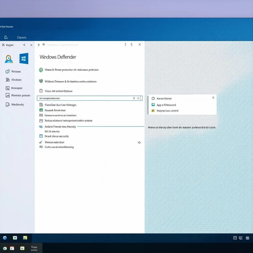 Giao diện Windows Defender