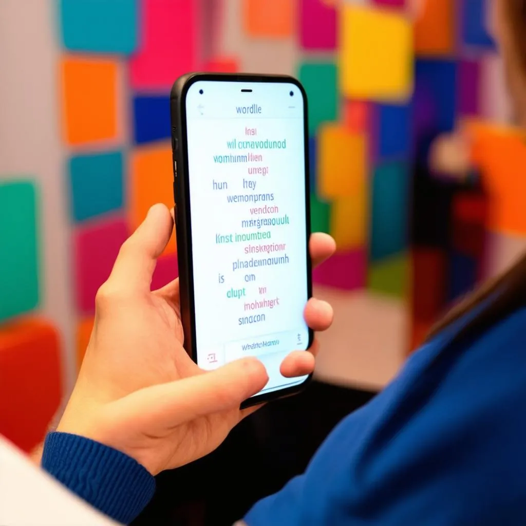 Người chơi Wordle trên điện thoại