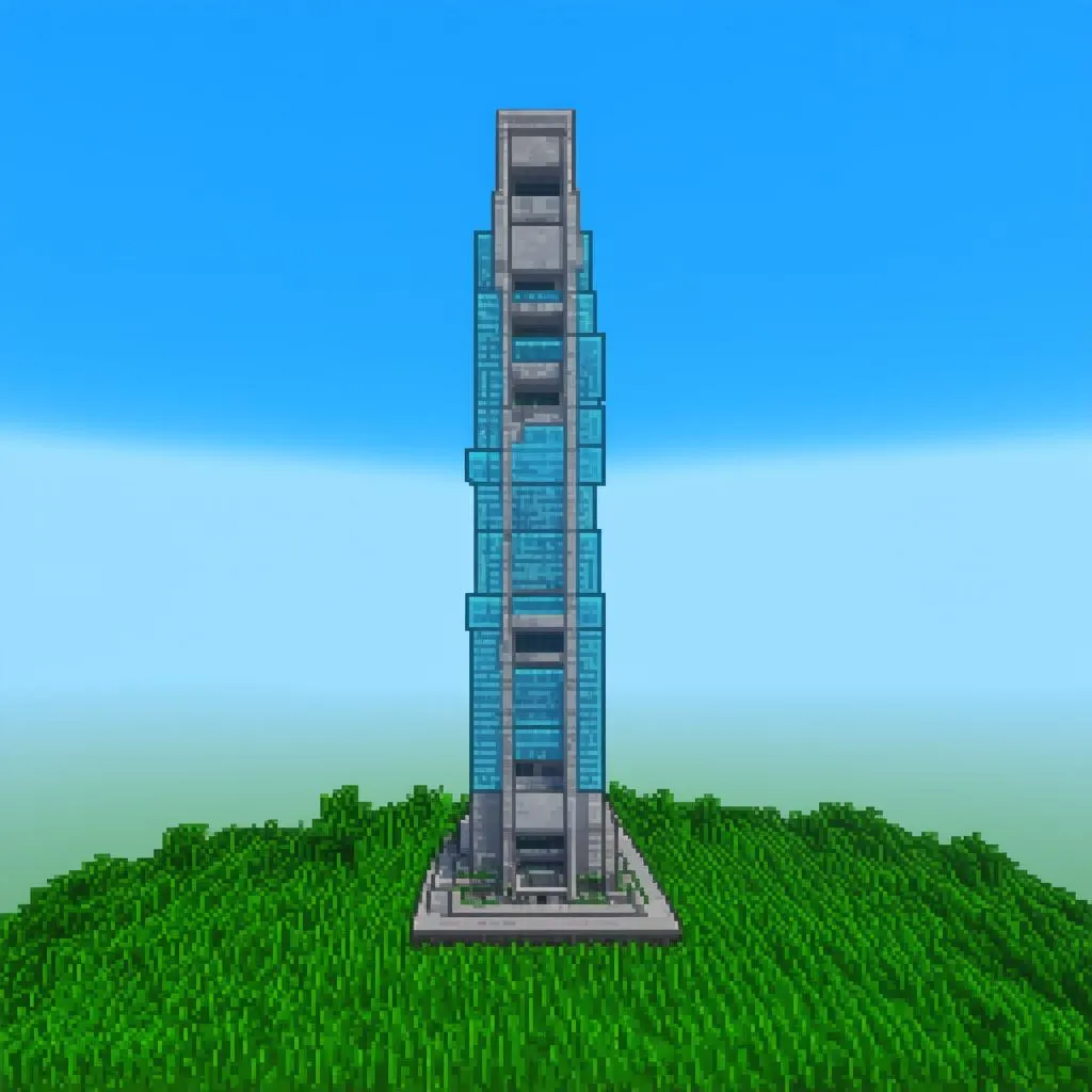 Minecraft Tower với phong cách hiện đại