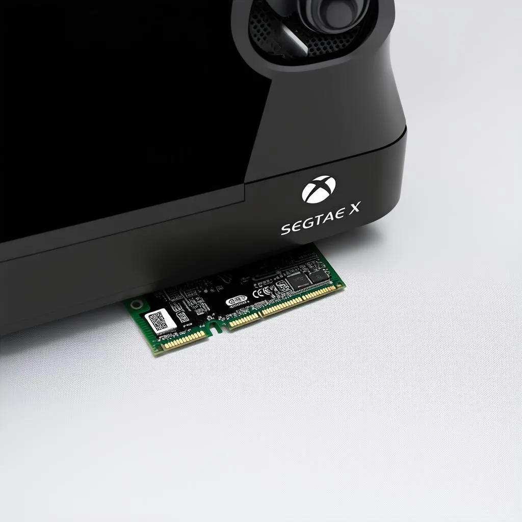 Máy chơi game Xbox Series X được gắn thẻ nhớ Seagate Expansion Card