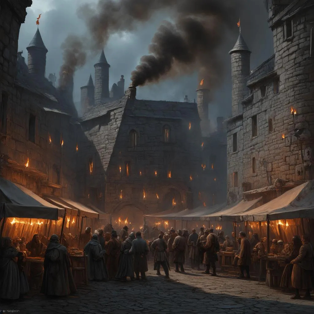 2d city game background medieval