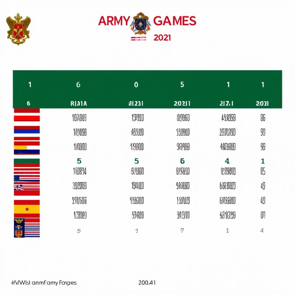 Bảng xếp hạng Army Games 2021