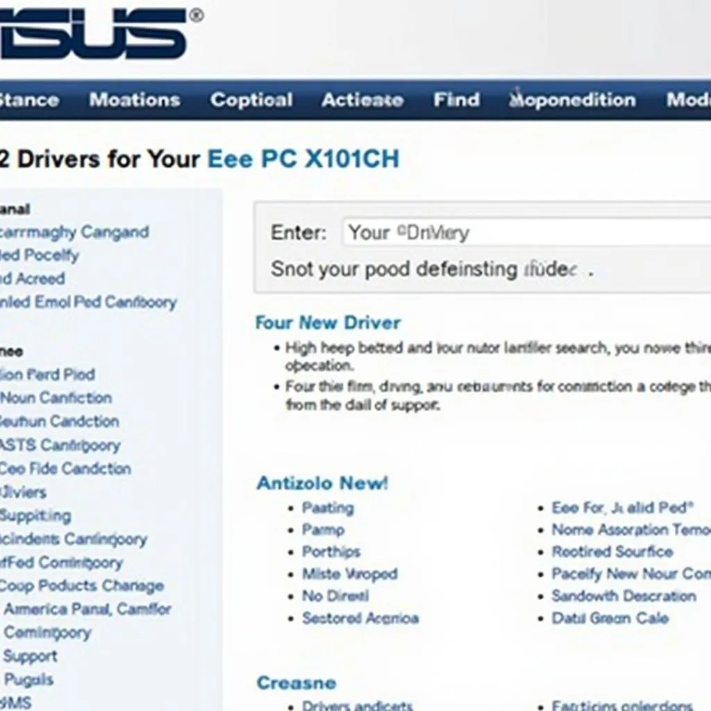 Trang chủ ASUS hỗ trợ tìm kiếm driver