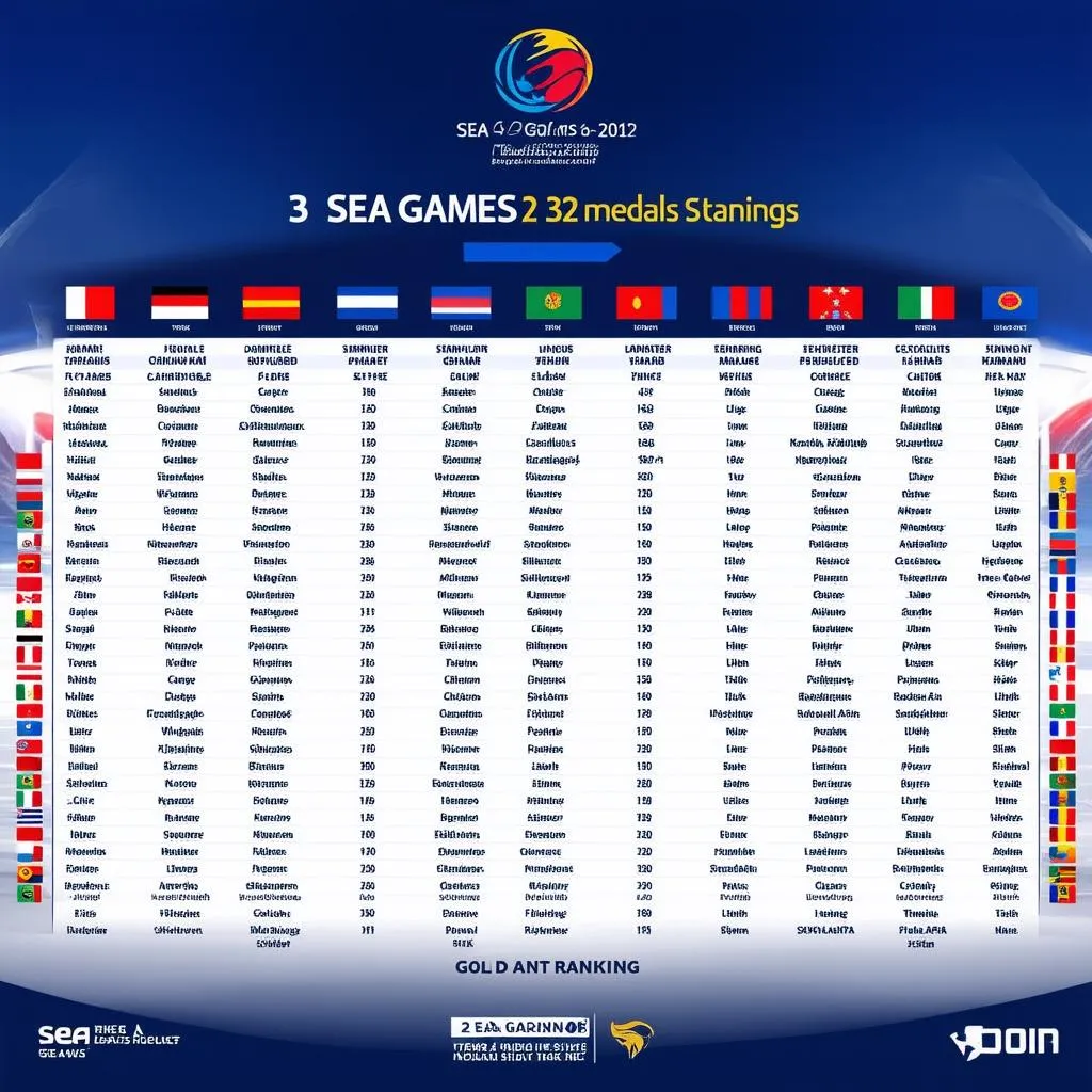 Bảng tổng sắp huy chương vàng SEA Games 32