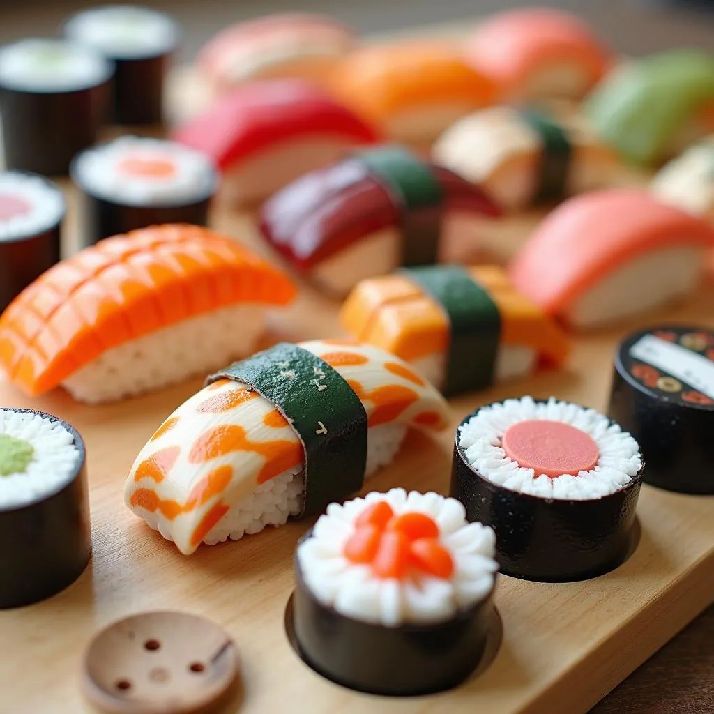 Bộ đồ chơi sushi bằng gỗ cho bé