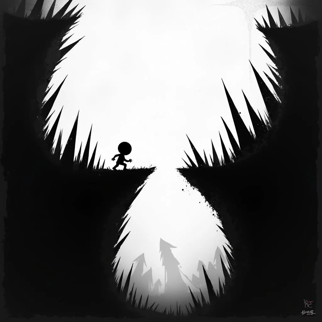 Cảnh chơi game Limbo với bẫy chết người