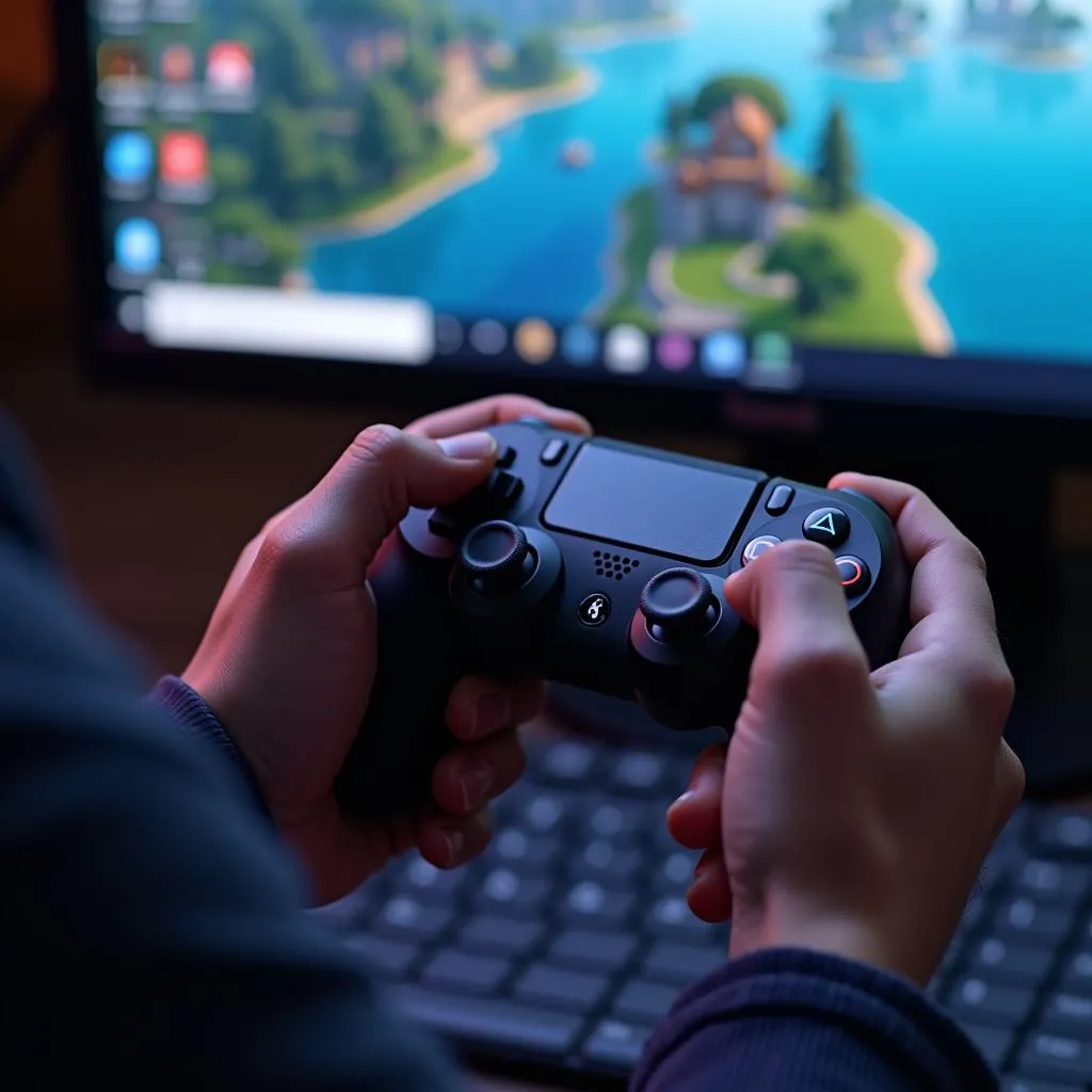 Cảm giác chơi game Fortnite bằng tay cầm trên PC