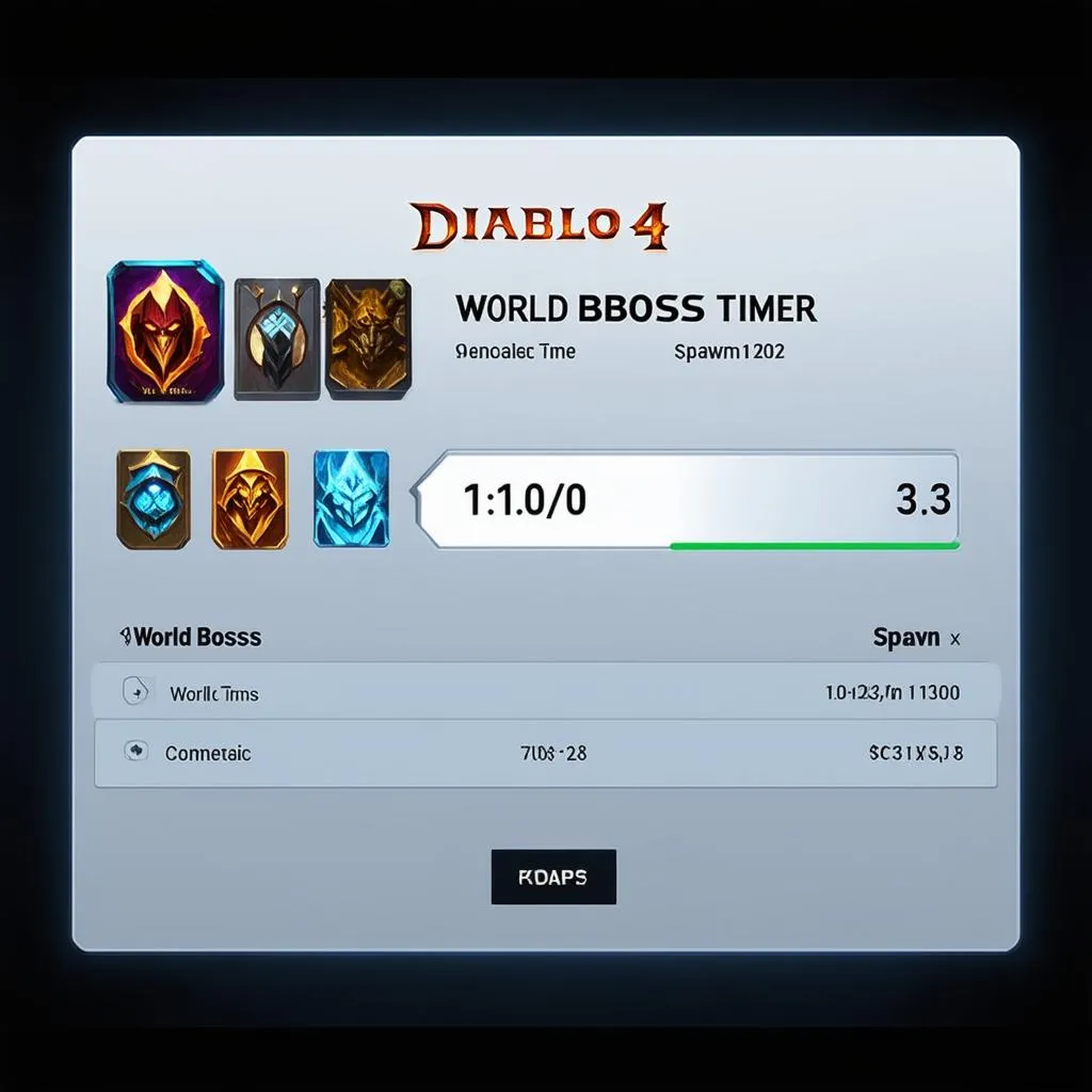 Diablo 4 World Boss Timer Interface