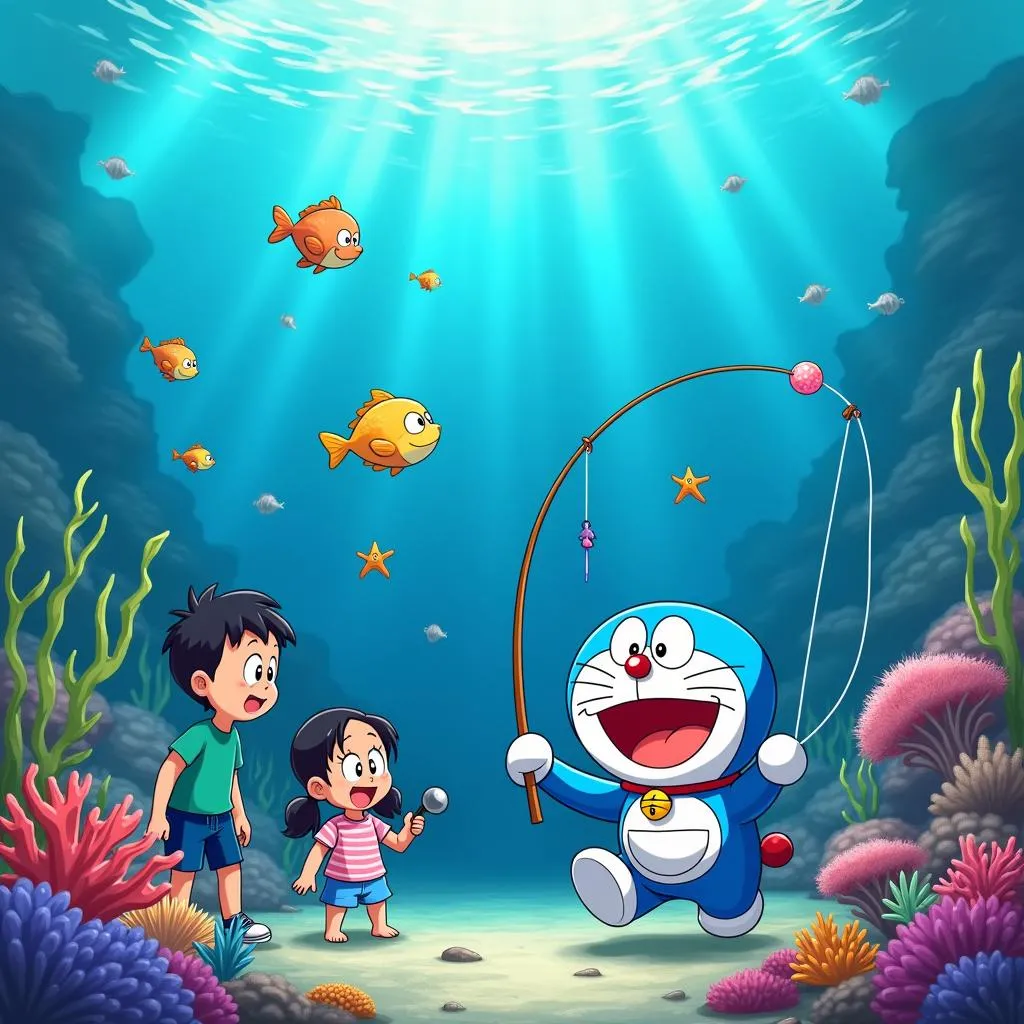 Chơi Trò Chơi Doraemon Câu Cá: Khám Phá Đại Dương Cùng Mèo Ú