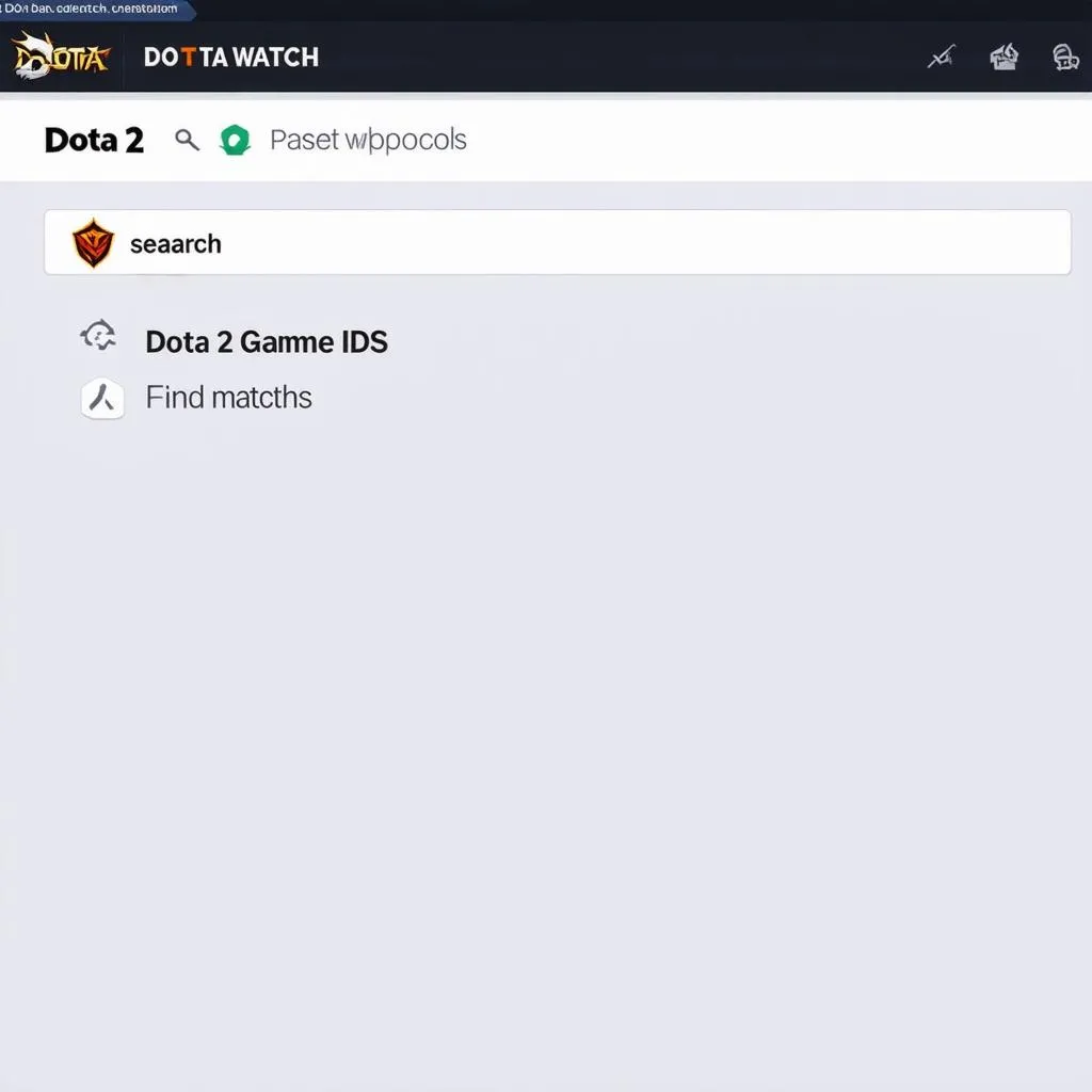 Dota 2 Game ID search bar