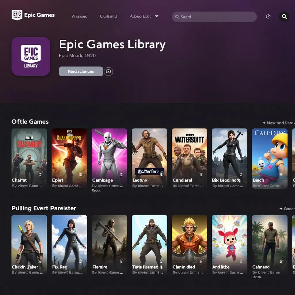 Giao diện Epic Games Library