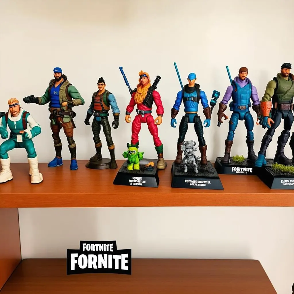 Trưng bày action figures Fortnite