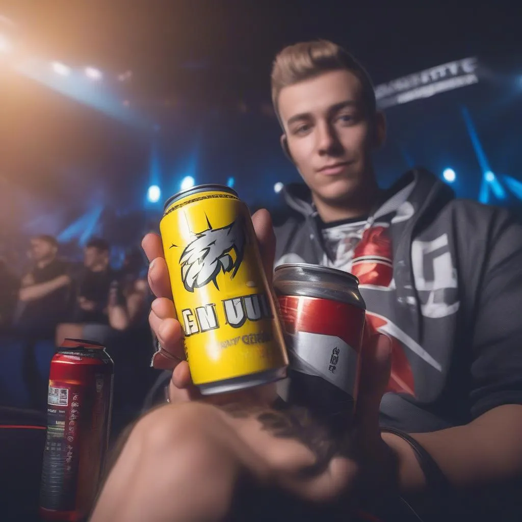 Game fuel energy drink in gaming tournament