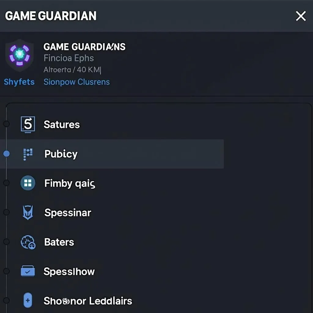 Giao diện Game Guardian