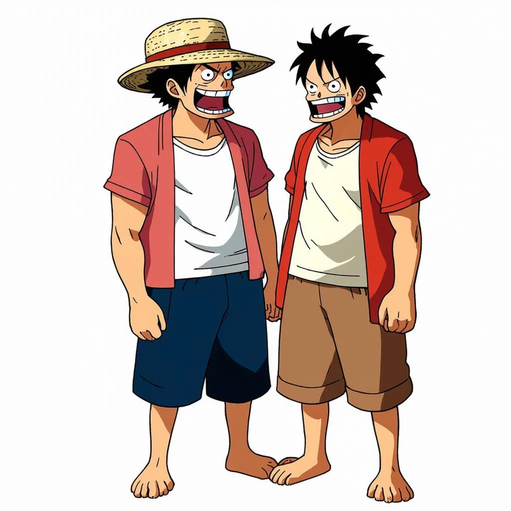 Luffy and Garp 