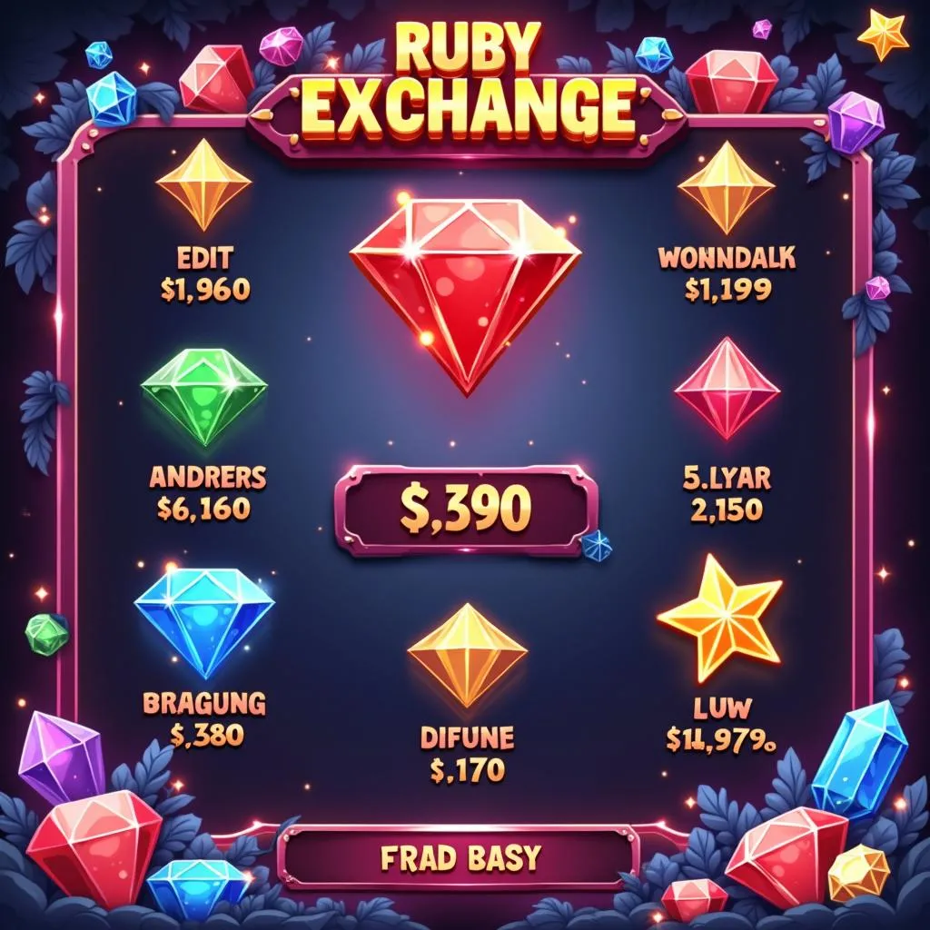 Giao diện game ruby đổi thưởng