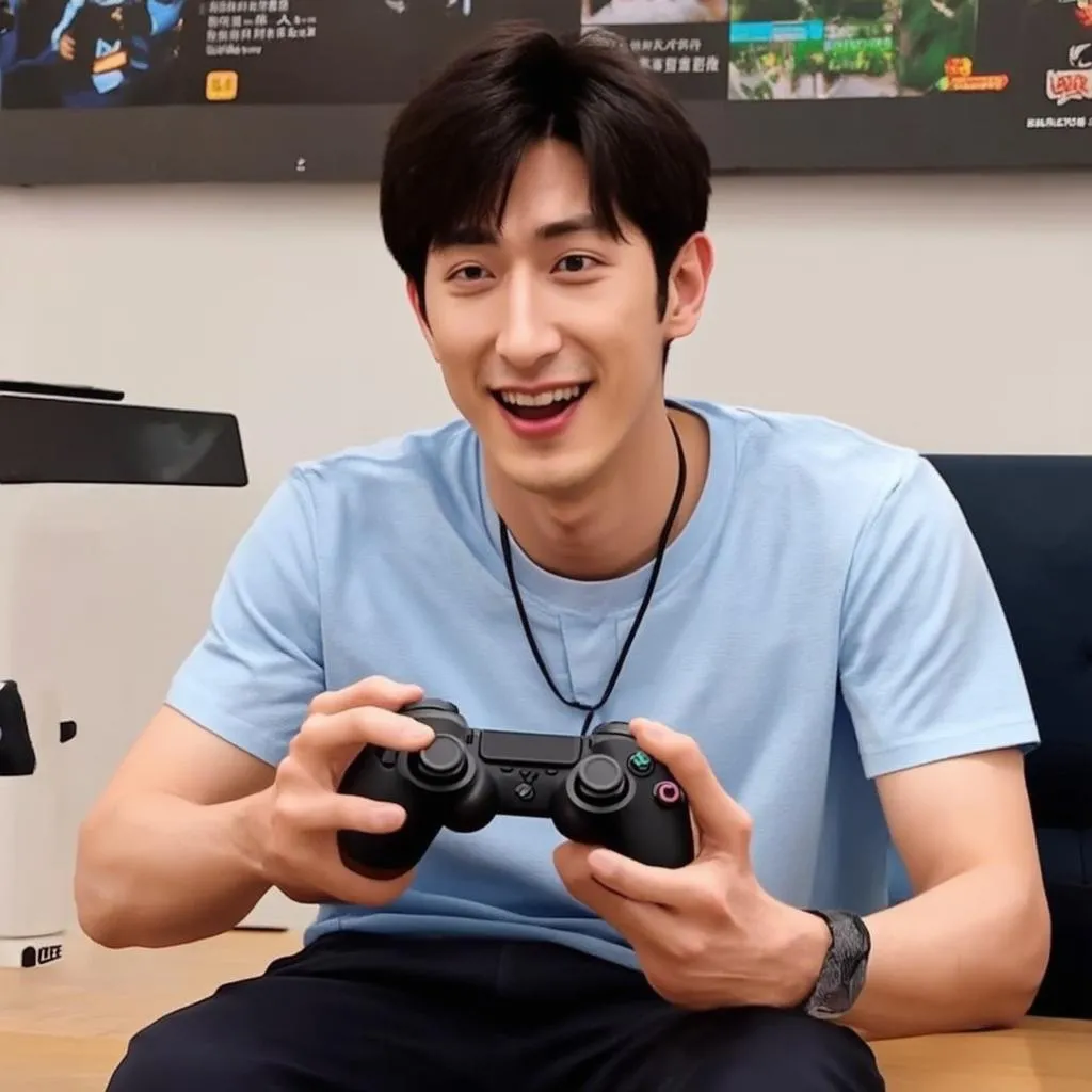 Hình ảnh Lee Kwang Soo đang chơi game