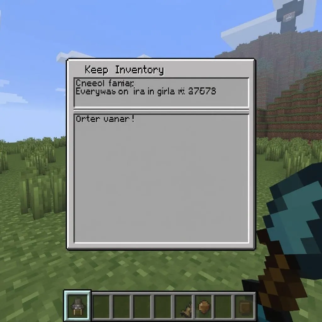 Lệnh Keep Inventory trong Minecraft