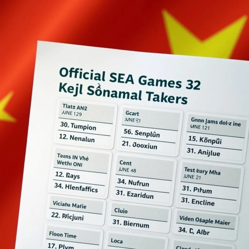 Lịch Thi Đấu SEA Games 32