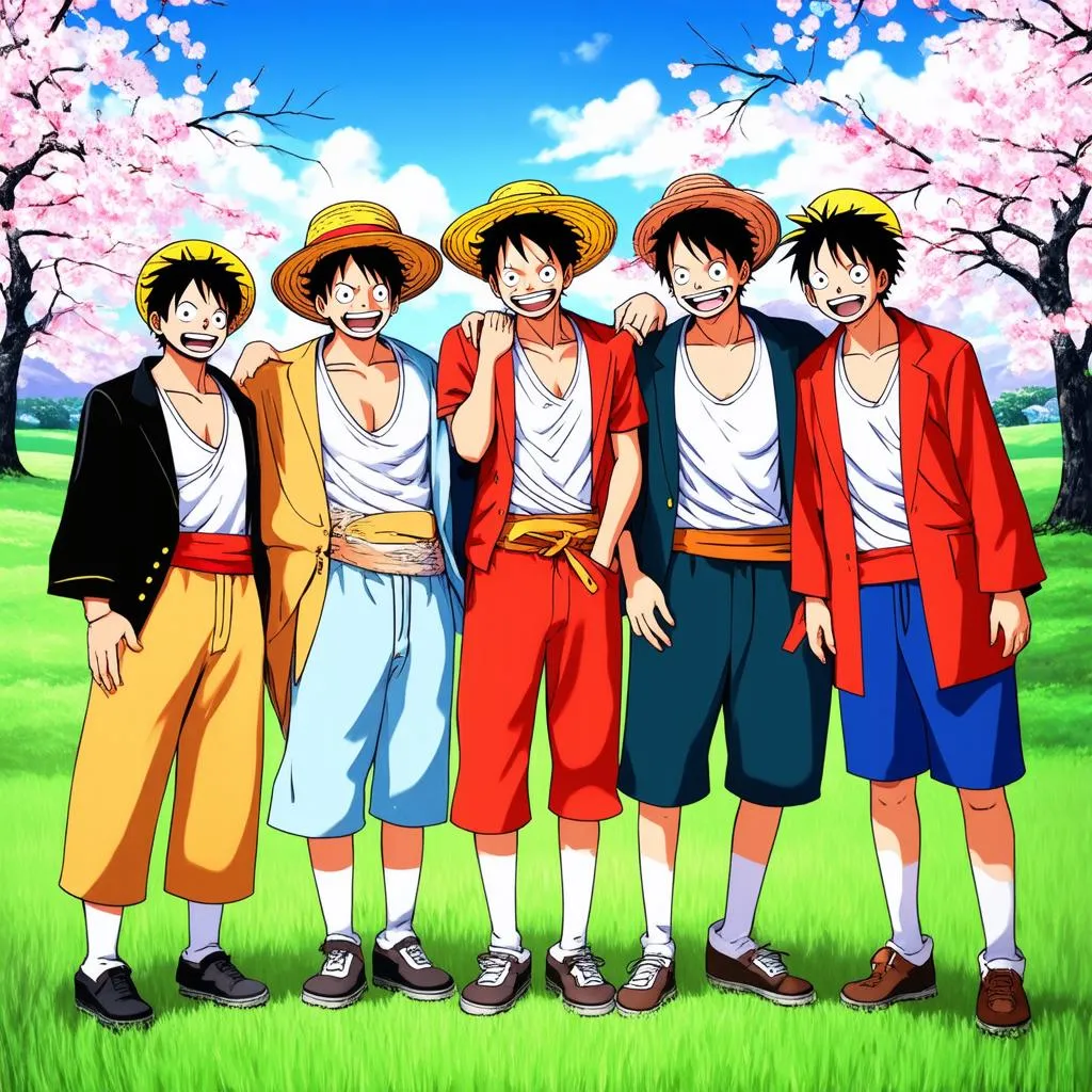 Luffy Costume Group Cosplay