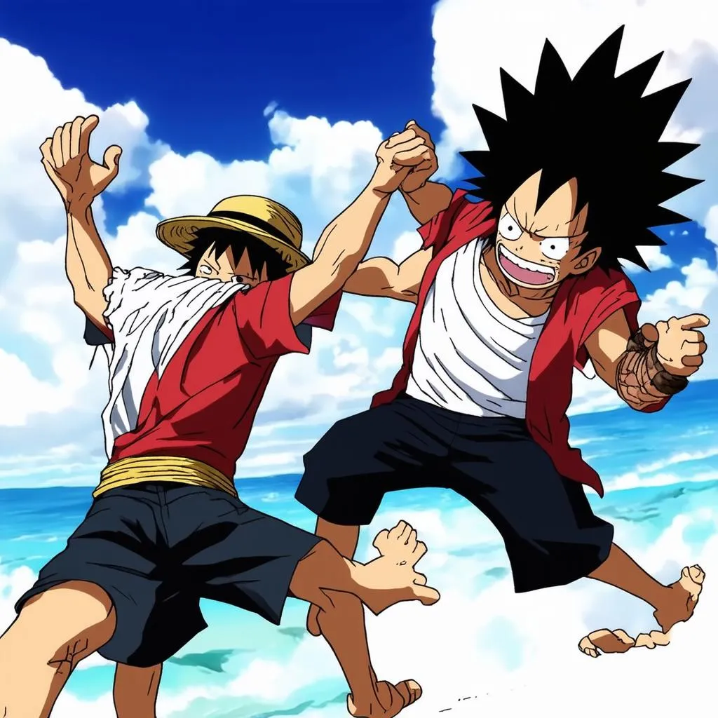 Luffy và Katakuri chiến đấu trong game