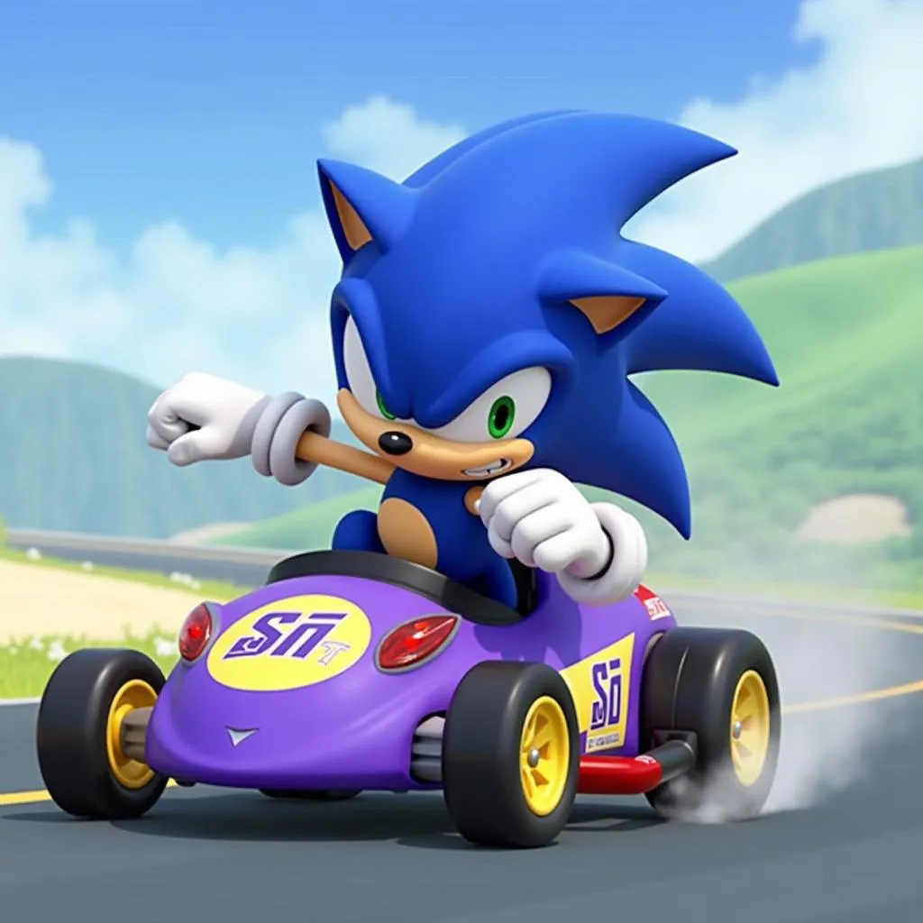 Game thủ đang luyện tập kỹ năng drift trong Sonic All Stars Racing Transformed