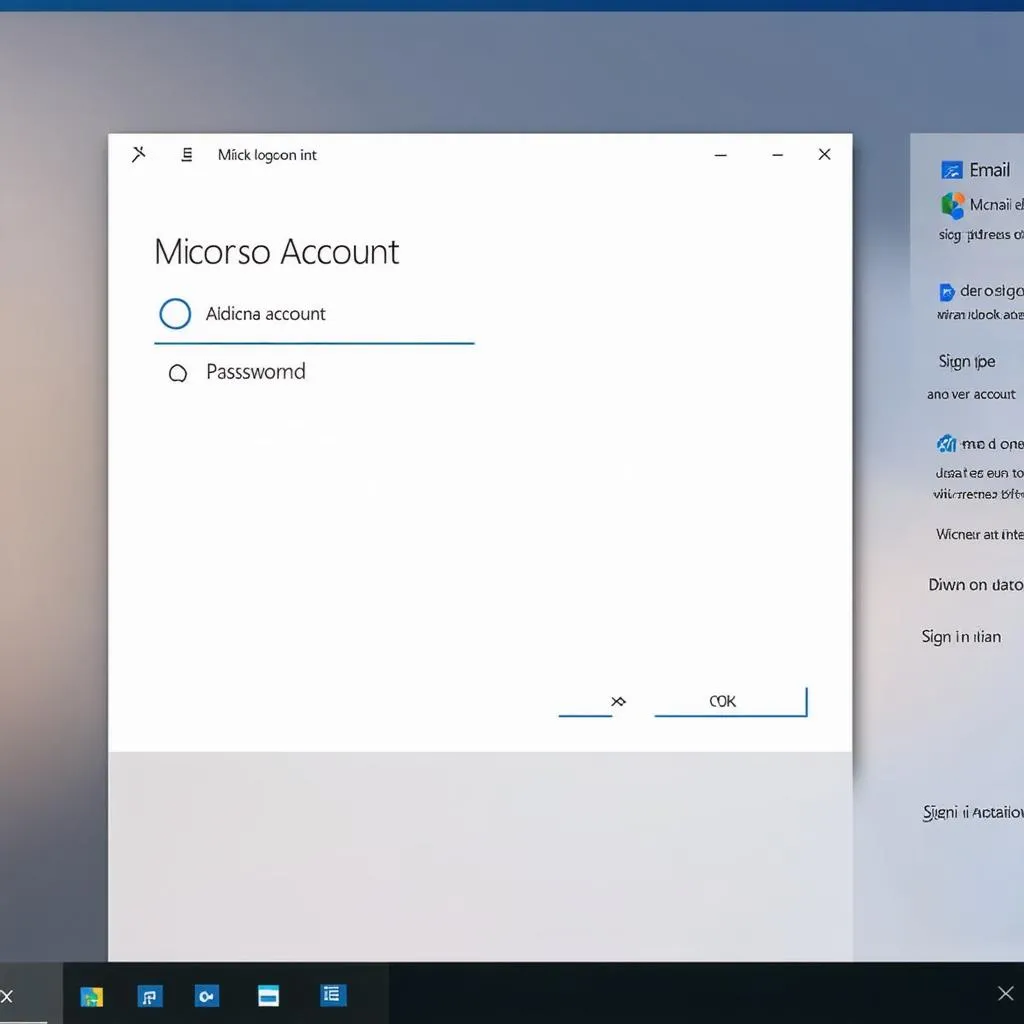 Microsoft Account login screen