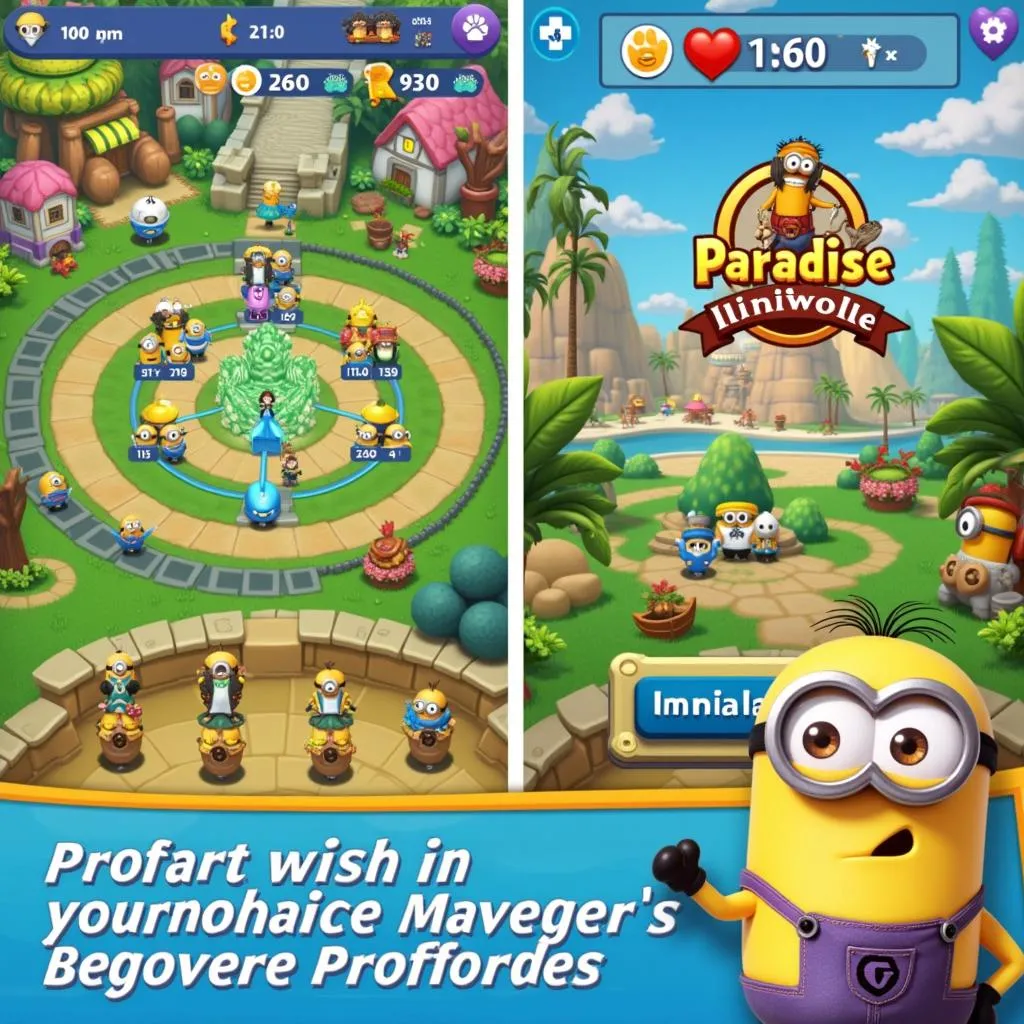 Giao diện game Minions Paradise