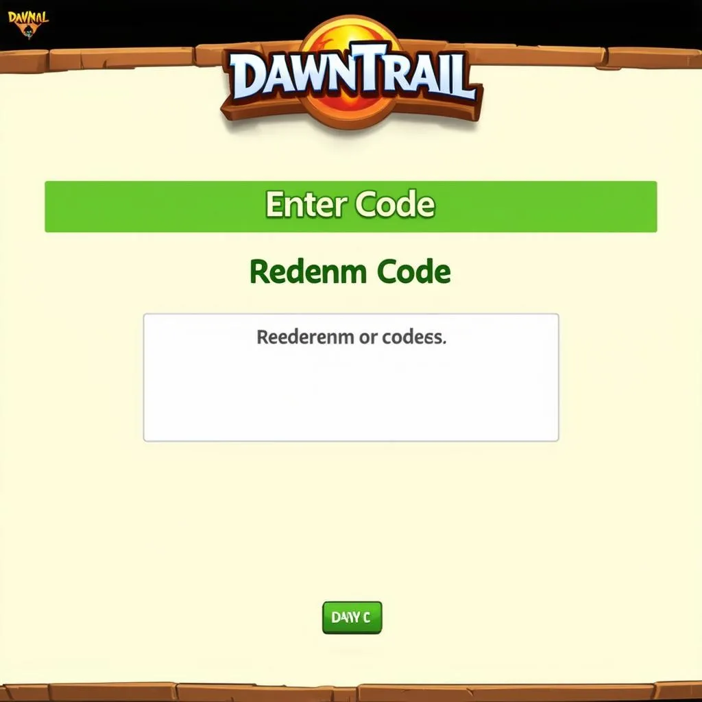 Giao diện nhập code trong Dawntrail