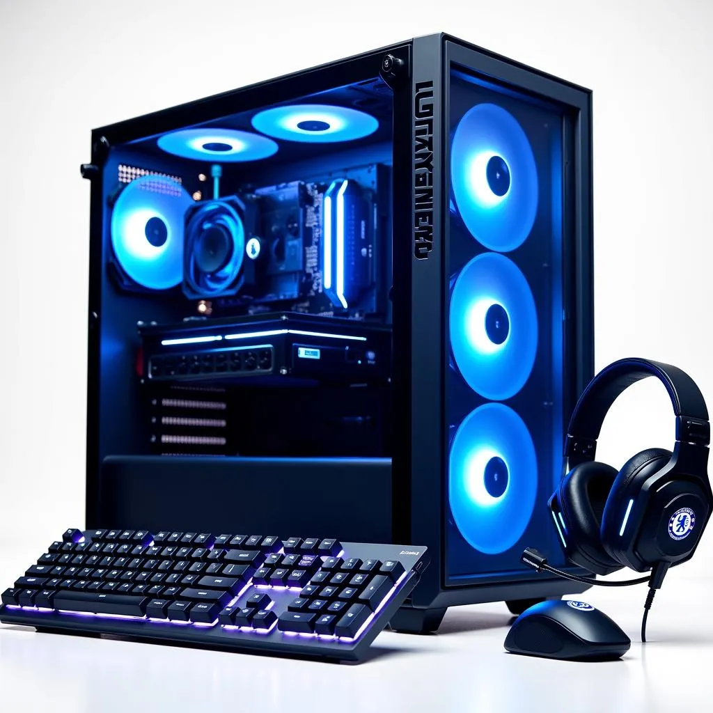 PC Chelsea với bộ gear gaming cực chất