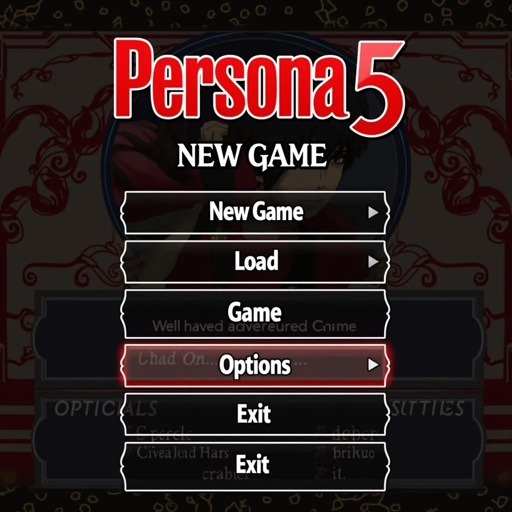 Menu chính Persona 5 PC Crack