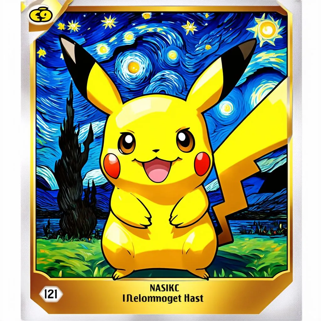 Pikachu Van Gogh Card