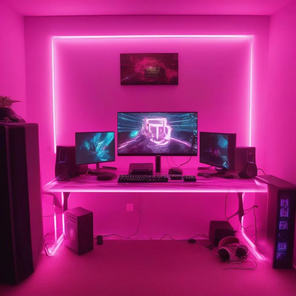 Pink PC Gaming Setup