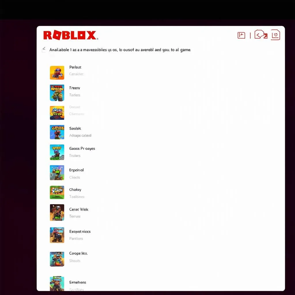 Roblox interface